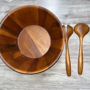 Brown Wooden Serveware Set with Elegant Design